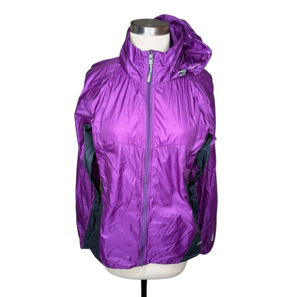 RAB Wisp Wind Top Purple Lightweight Hooded Windbreaker Women's Size Medium‎